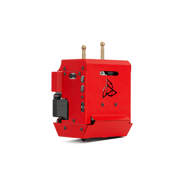 Module M500 M500 is een van de verwisselbare modules die een extrusietemperatuur tot 500C kan bereiken. Een dergelijke hoge temperatuur in combinatie met de verwarmde kamer van de printer maakt het mogelijk om hoogwaardige polymeren zoals PEEK of PEKK op de INDUSTRY F420 te printen. Op de M500-module kunnen PEEK en PEKK worden afgedrukt op de oplosbare ESM-10-ondersteuning. PEEK en PEKK op INDUSTRY F420 ESM-10 - Oplosbaar ondersteuningsmateriaal Dubbele printkop